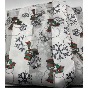 Christmas Snowman Scarf Green and Red with Snowflakes Scarf